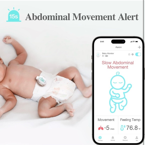 Sense-U Smart Baby Movement Monitor 3 - Tracks Baby's Abdominal Movement, Sleep - Picture 10 of 14